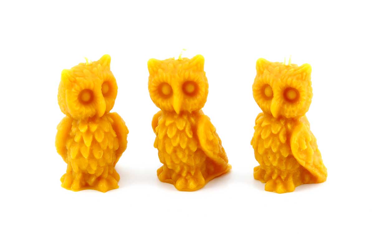 Bienenwachskerze Eule